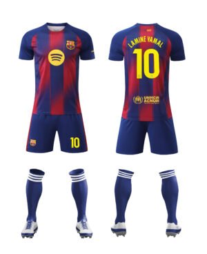 BARCELONA LAMINE YAMAL KIDS SOCCER UNIFORMS